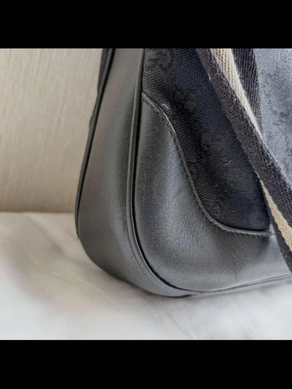 Gucci Black Monogram Shoulder Bag